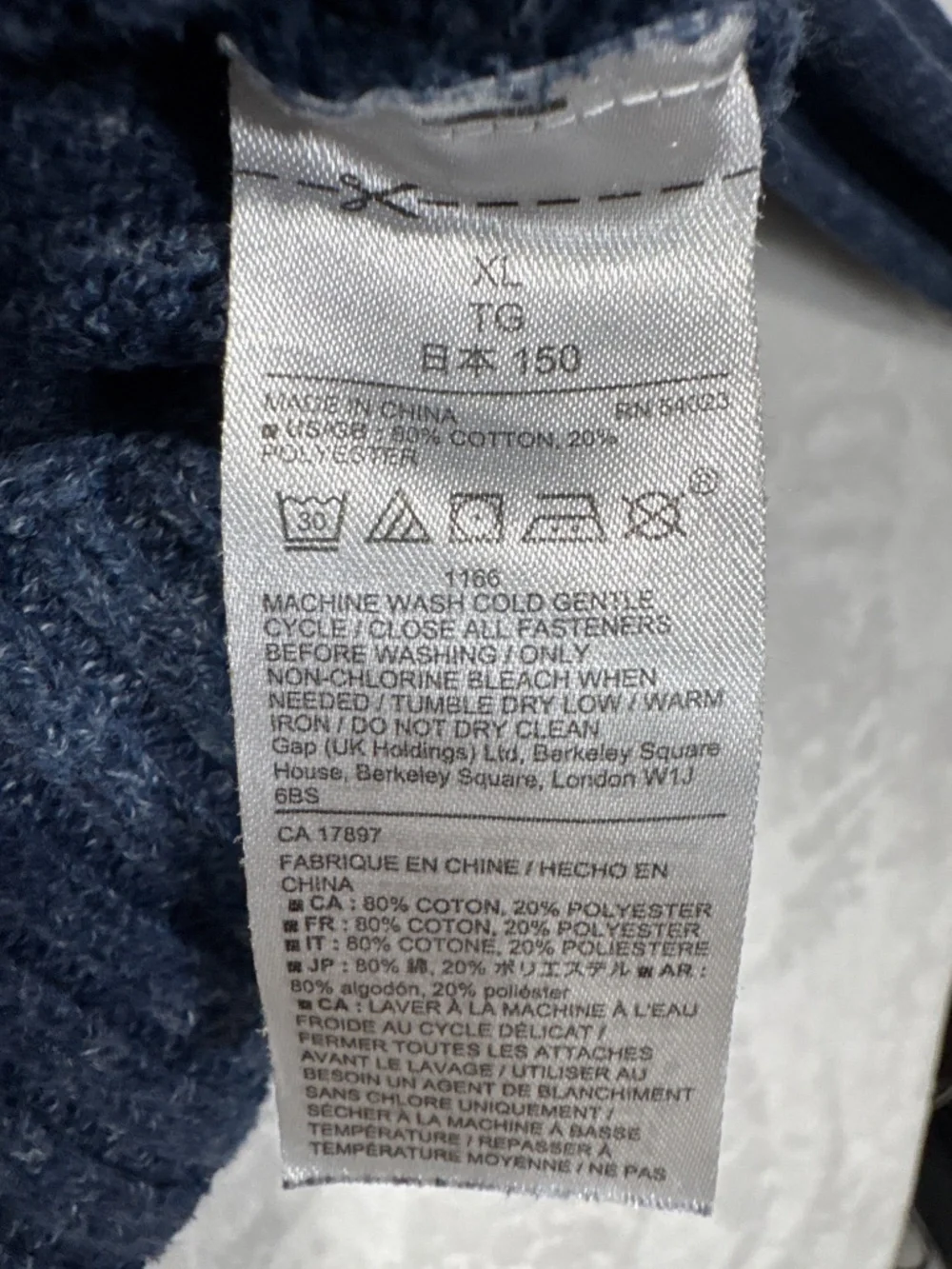 Gap kids buttoned cardigan sweater shawl collar blue boys 10-12